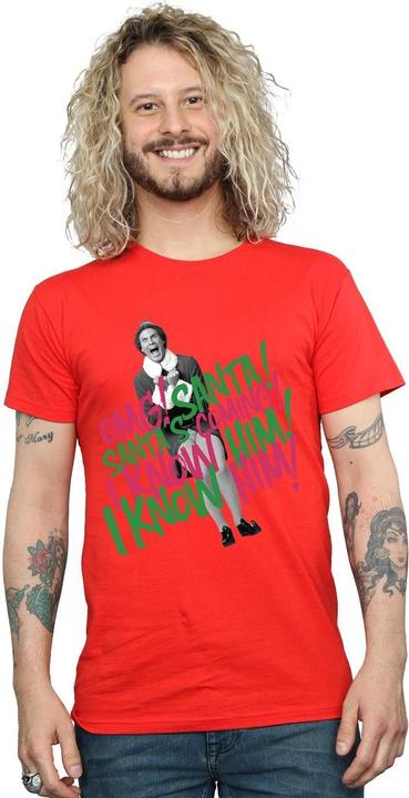 Actual product image Elf Mens Santa's Coming T-Shirt (3XL)