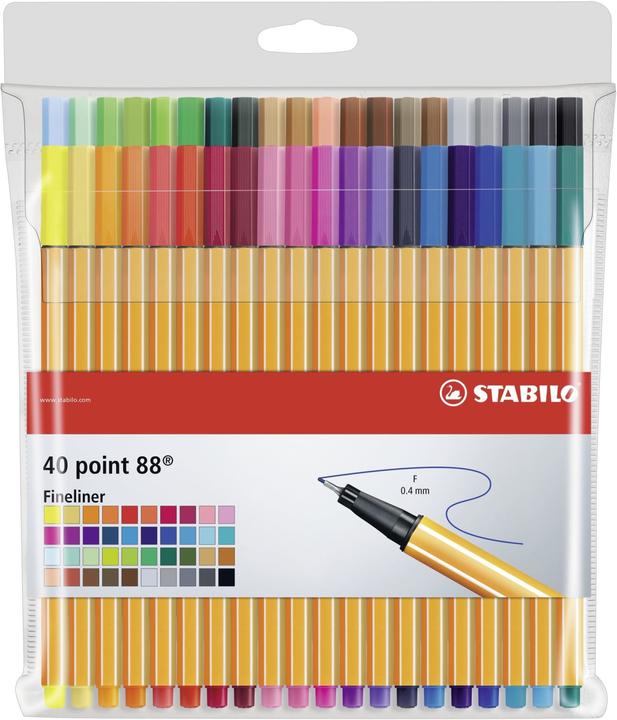 Immagine prodotto STABILO Punto 88 Fineliner (Multicolore, 40 x)
