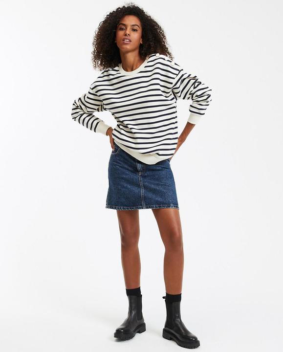 Produktbild La Redoute Collections Gestreiftes Sweatshirt mit geknöpfter Schulter (M)