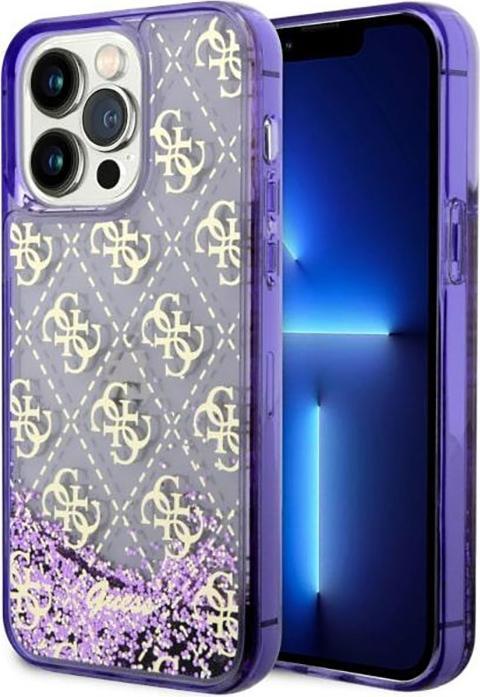 Image du produit Guess GUHCP14XLC4PSGU iPhone 14 Pro Max 6.7" violet/pourpre étui rigide paillettes liquides 4G Transculent (Apple iPhone 14 Pro Max)