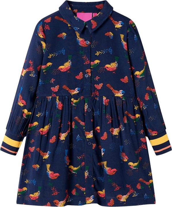 Image du produit VidaXL Robe enfant manches longues bleu marine (140)