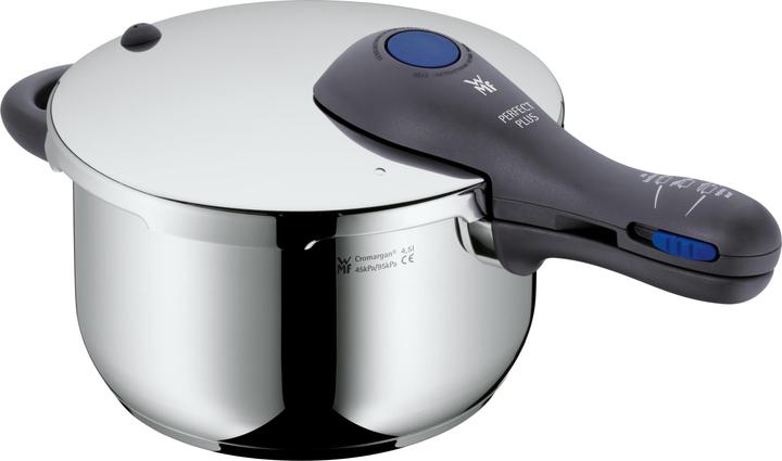 Produktbild WMF Schnellkochtopf 2tlg 4,5+3,0l Dampfkochtopf Perfect Plus Induktion Edelstahl 18/10 (22 cm, Dampfkochtopf)
