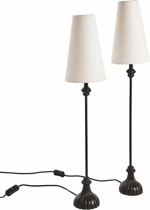 Image du produit Loberon Lampe de table 2 pièces Ambrosse noir/crème (E27)