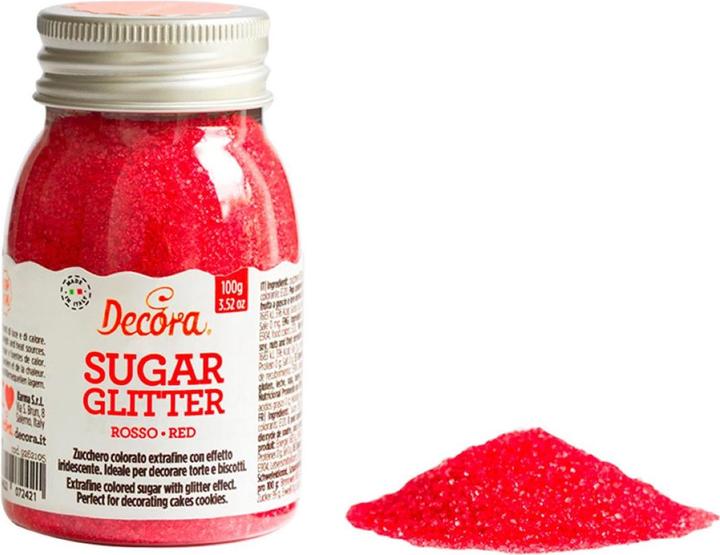 Immagine prodotto Decora Cristalli di zucchero - Rosso (100g) (1 x)