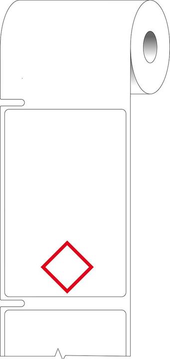 Immagine prodotto Brady THTCLP-S-L1-7610-0.4-SC, carta, bianca, 55,00 x 85,00 mm, layout L1 (1 losanga rossa prestampata)