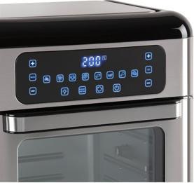 Image du produit Inventum GF1200HLD - Airfryer oven - Friteuse à vapeur avec mand mandrin rouge - Inhoud 12 liter - Zwart/RVS