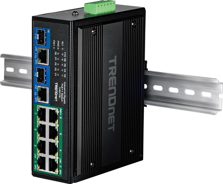 Immagine prodotto Trendnet 10-Port Industrial Gigabit PoE++ DIN-Rail Swit (10 Porti)
