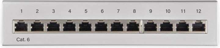 Actual product image Goobay CAT 6 Mini/Desktop Patch Panel, 12 Port, Gray