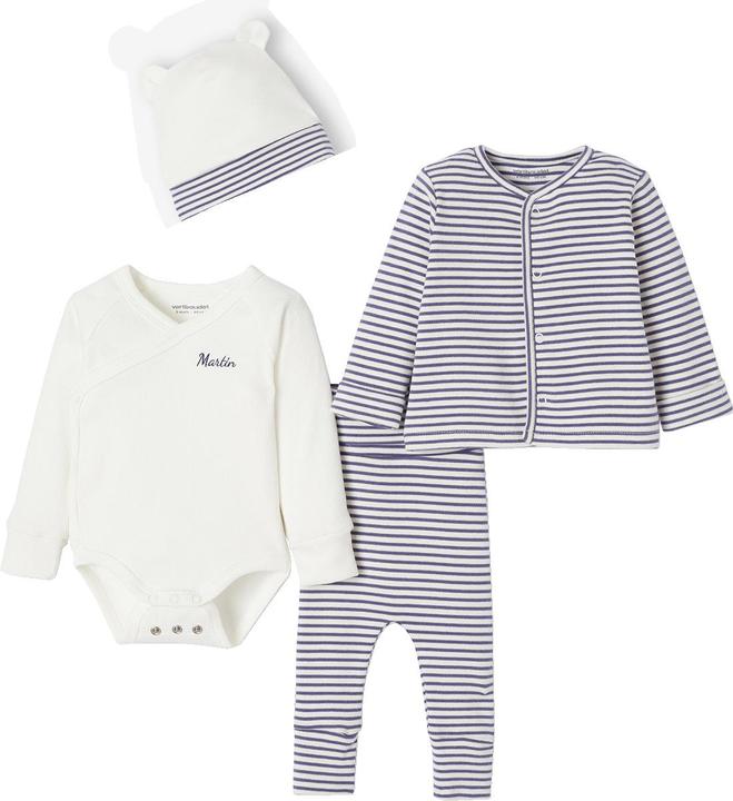 Produktbild Vertbaudet Bio-Kollektion: Mitwachsendes Baby-Set für Neugeborene, 4 Teile (80)