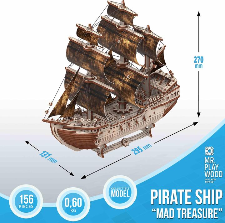 Actual product image Mr Playwood Pirate ship