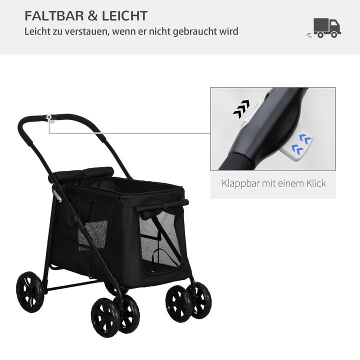 Produktbild PawHut Hundewagen mit Kissen (Hund, Faltbar)