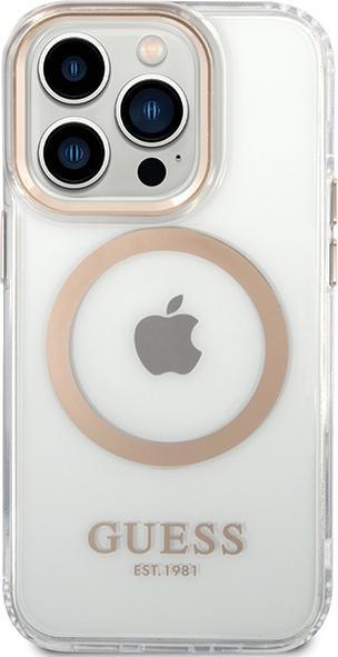 Image du produit Guess étui pour iPhone 15 6,1" GUHMP15SHTRMD gold HC Magsafe Metal Outline (Apple iPhone 15)