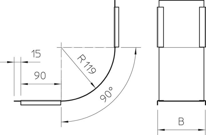 Actual product image OBO Bettermann Cover for vertical bend 90° rising 7131527
