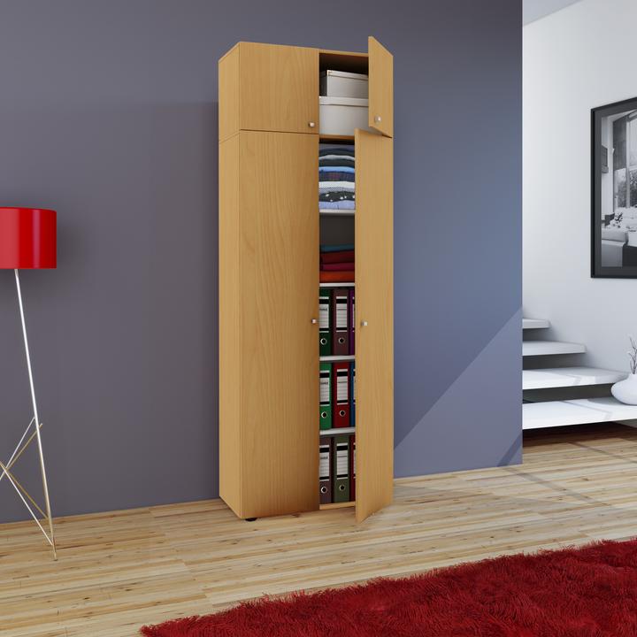 Image du produit VCM Armoire polyvalente en bois série Vandol avec portes battantes (70 x 40 cm)