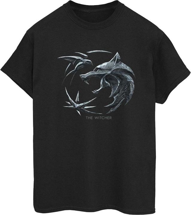 Actual product image Netflix Womens/Ladies The Witcher Wolf Logo Cotton Boyfriend T-Shirt (S)