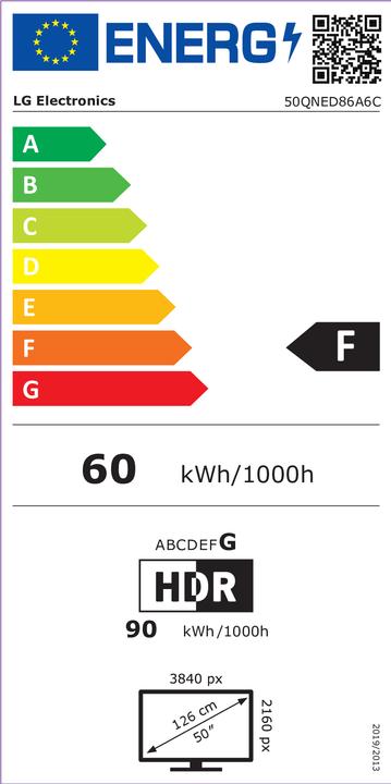 Energie-Label LG 50QNED86A6C (50", QNED86, QNED, 4K, 2025)