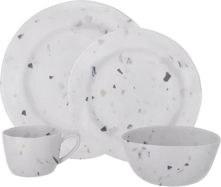 Produktbild Travellife Soria Camping -Set Terrazzo 16 -Stück - Kratzer und Spülmaschine sicher - Matt Keramik Lo