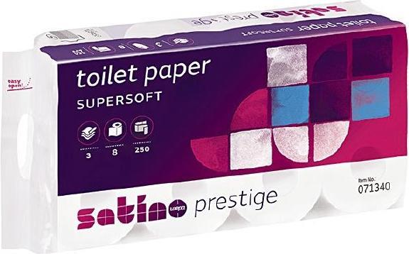 Immagine prodotto Wepa Carta igienica Satino Prestige, 3 veli, 64 rotoli (8 x)