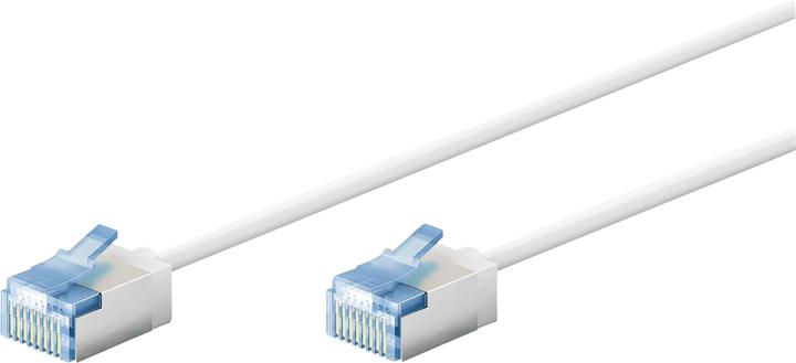 Goobay Cavo patch CAT 6A ultra-flessibile, sottile, U/FTP, bianco (U/FTP, CAT6a, 15 m)