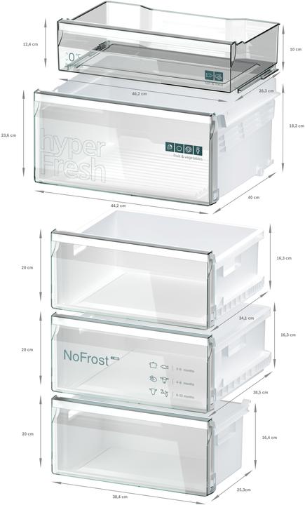 Image du produit Siemens iQ300, Free-standing fridge freezer with freezer at bottom, 186 x 60 cm, Inox-easyclean, MK67KGNIBA (321 l)