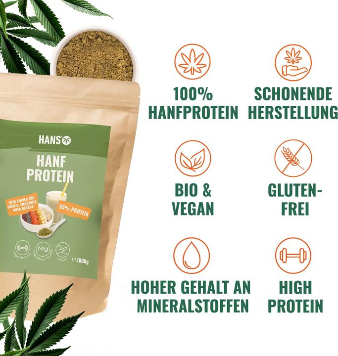 Immagine prodotto Hans Brainfood Proteine della canapa (Neutro, 350 g)