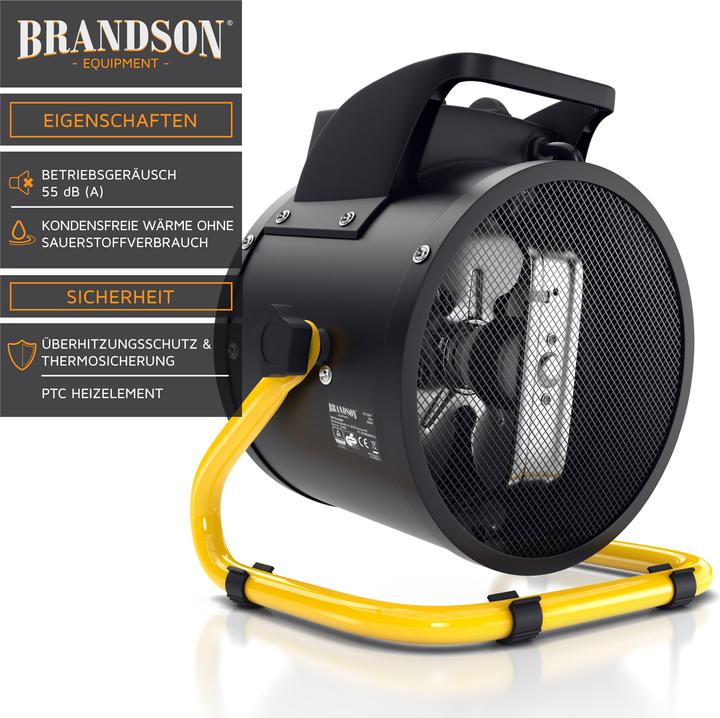 Produktbild Brandson Heizlüfter 3000 Watt, Heizgebläse 3 kW, Keramik Elektroheizgebläse für Baustelle, Keramikheizlüfter (3000 W)