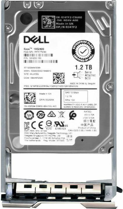 Actual product image Dell 1.2TB HDD SAS12 10K RPM 512b (1.20 TB, 2.5")