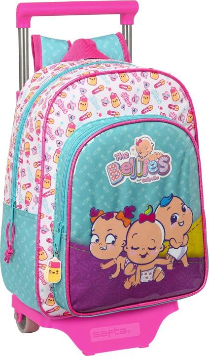 The Bellies Schulrucksack mit Rädern 26 x 34 x 11 cm Lila türkis Weiss