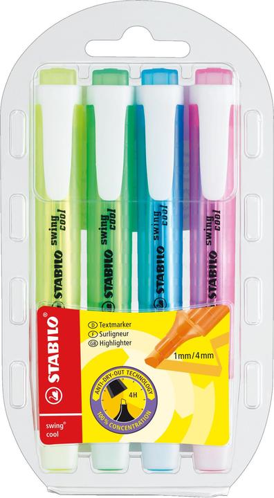 Immagine prodotto STABILO Swing Cool (Blu, Giallo, Verde, Pink, 4 mm, 4 x)