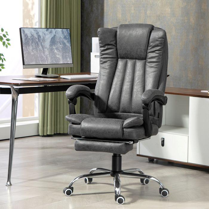 Immagine prodotto Swisshandel24 Sedia da ufficio con funzione massaggio e calore, ergonomica, 6 punti di massaggio, poggiapiedi