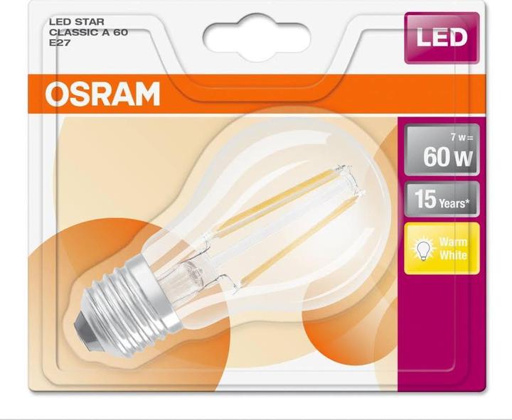 Actual product image Osram LED illuminant Retrofit Classic A Filament (E27, 6.50 W, 806 lm, 1 x, E)