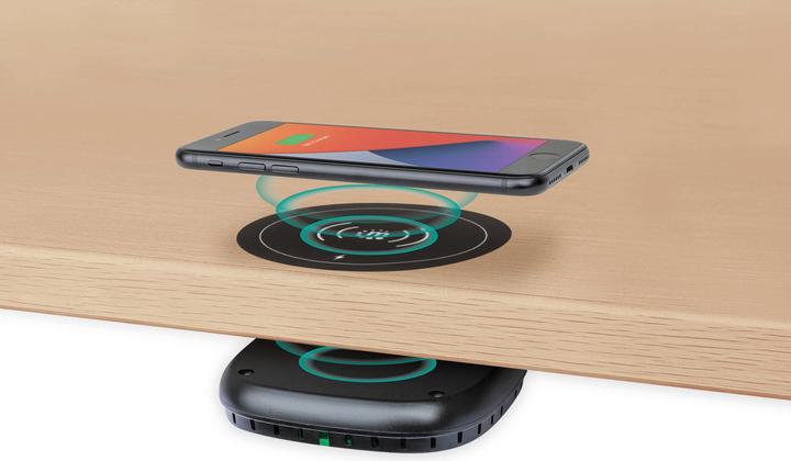 Immagine prodotto Manhattan Il caricabatterie wireless veloce sotto la scrivania si installa sotto il mobile per trasformarlo (10 W)