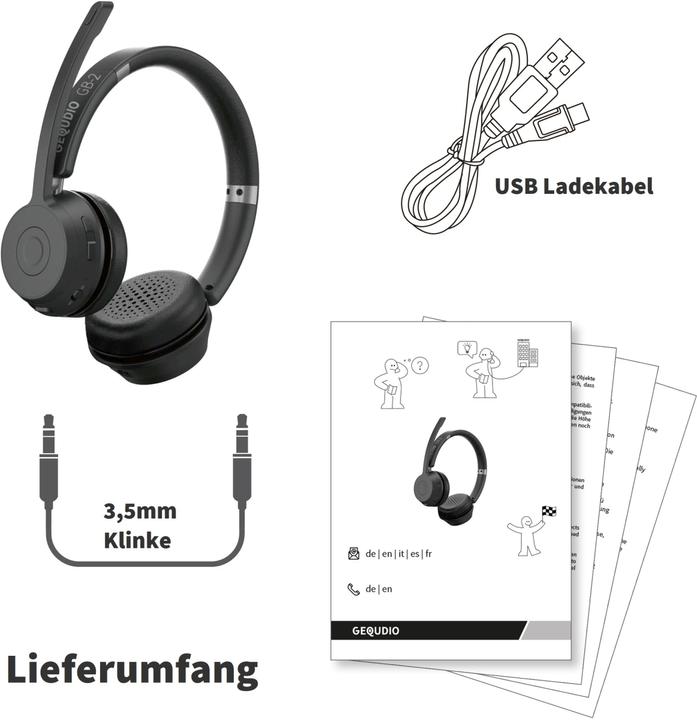 Immagine prodotto Gequdio Auricolare Bluetooth senza fili GB-2 (senza adattatore USB) (Senza fili, USB-A)