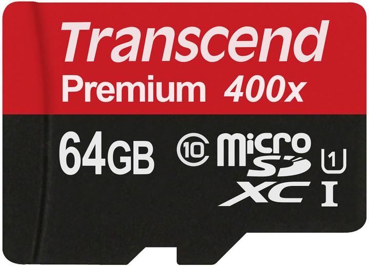 Transcend microSDXC Premium 400x UHS-I (64 GB, microSDXC, U1, UHS-I)