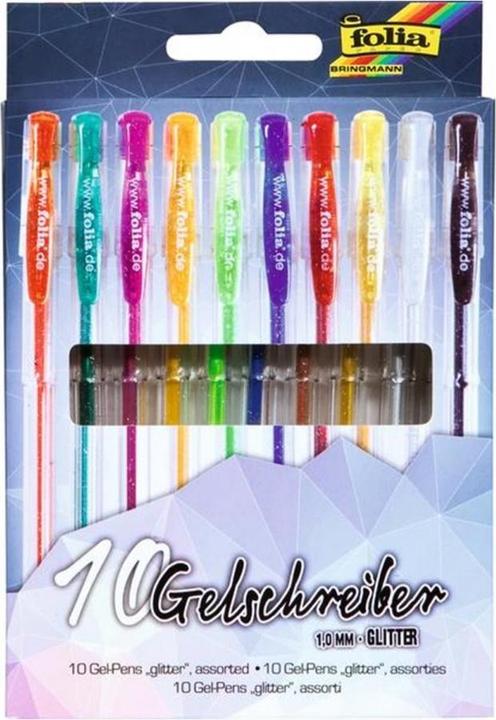 Folia Penna gel glitterata (Multicolore, 10 x)