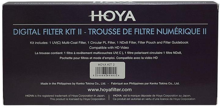 Actual product image Hoya Digital Filter Kit II (UV, CIR-PL & ND8) Filterset (43 mm, Neutral density filter, Polarizing filter, UV filter)