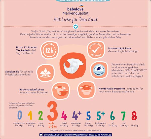 Image du produit dm babylove Premium (Taille 3, Pack mensuel, 92 pièce(s))