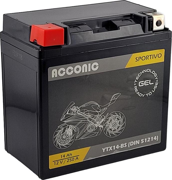 Acconic Sportivo GEL YTX14-BS (12 V, 14 Ah, 250 A)