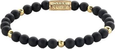 Rebel Rose - Matt Black Madonna Beaded Bracelet RR-60078-G - Dimension: 19 cm - L (19 cm)