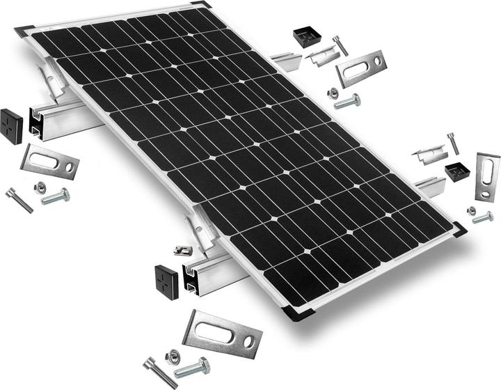 Produktbild Offgridtec Befestigungskit mit Stockschrauben für Schrägdachmontage 1 Solarpanel Rahmenhöhe 35mm (Solaranlage Montagematerial)