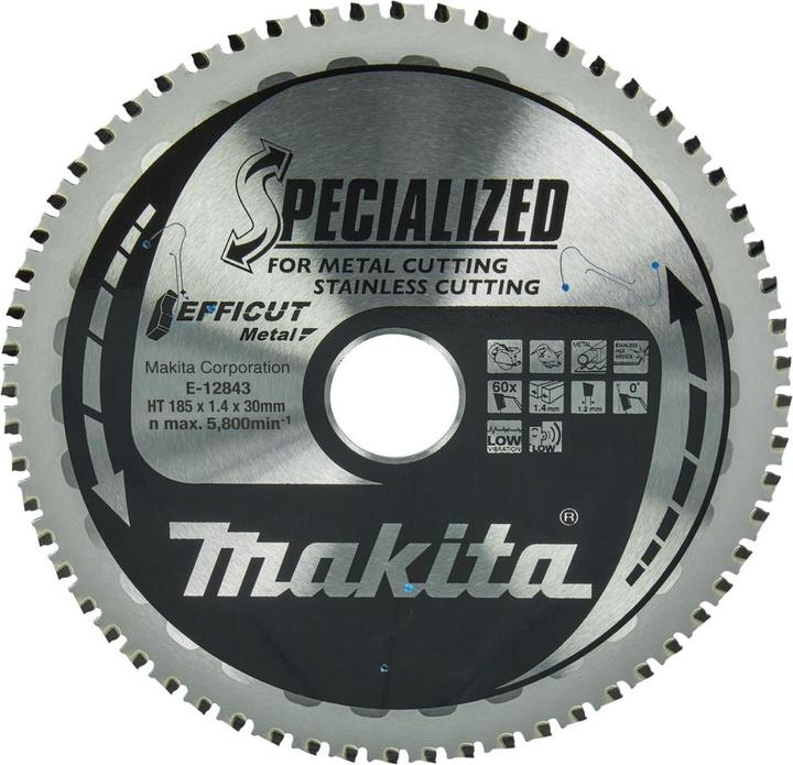 Actual product image Makita CIRCULAR SAW 185 x 30 x 60-TOOTH METAL EFFICUT