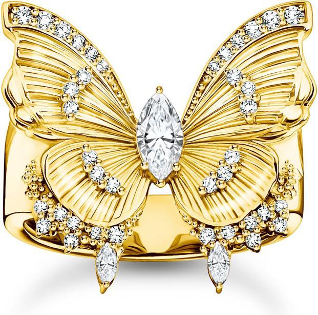 Thomas Sabo Cocktailring Schmetterling Butterfly Paradise mit Steinen vergoldet