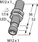 Immagine prodotto Turck Sensore 4mm a filo, M12, ottone NP, qd