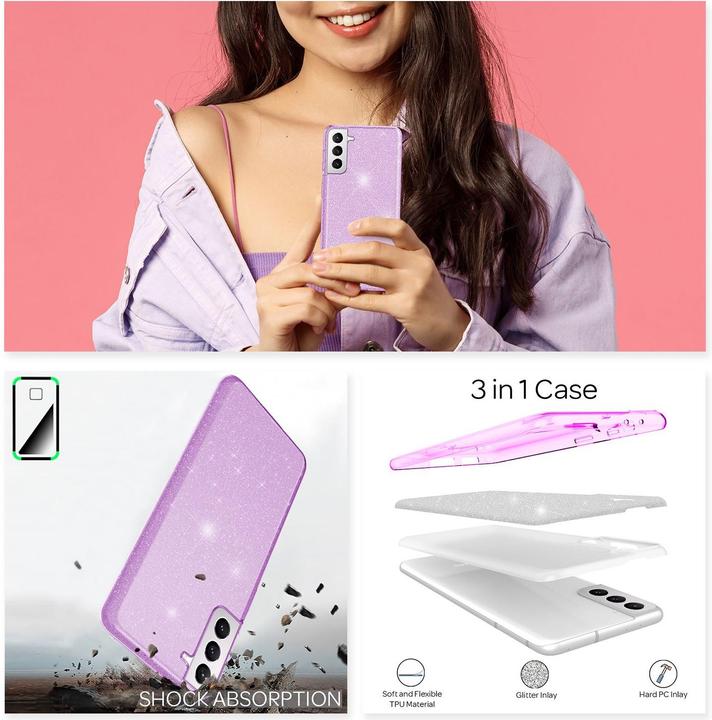 Produktbild Nalia Glitzer Handyhülle (Samsung Galaxy S22+)