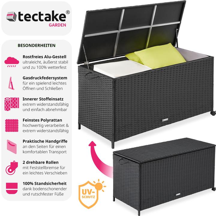 Immagine prodotto tectake Box contenitore con telaio in alluminio e rotelle 297 L, 117 x 54 x 64 cm