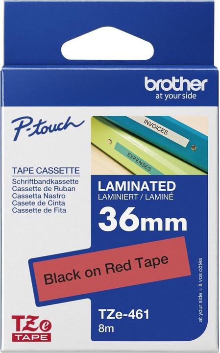 Actual product image Brother P-touch ribbon TZe-461, TZ ribbon (3.60 cm, Red)