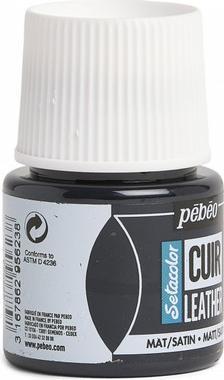 Actual product image Pebeo SetaCuir leather colours (Extreme black, 45 ml)