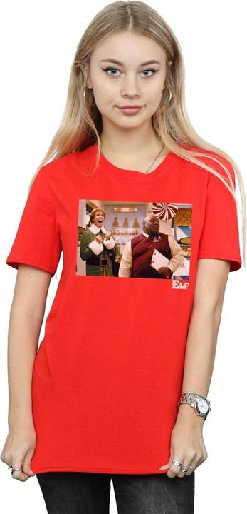 Actual product image Elf Womens/Ladies Christmas Store Cheer Cotton Boyfriend T-Shirt (L)