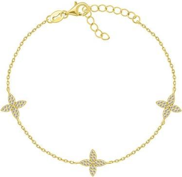 Immagine prodotto Brilio Silver - Delicate gold-plated bracelet Flowers with zircons BRC180Y