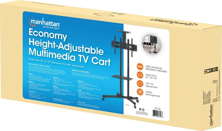 Actual product image Manhattan 461238 TV trolley 94.0 cm (37" 177.8 cm (70" Tiltable (70", 60 kg)